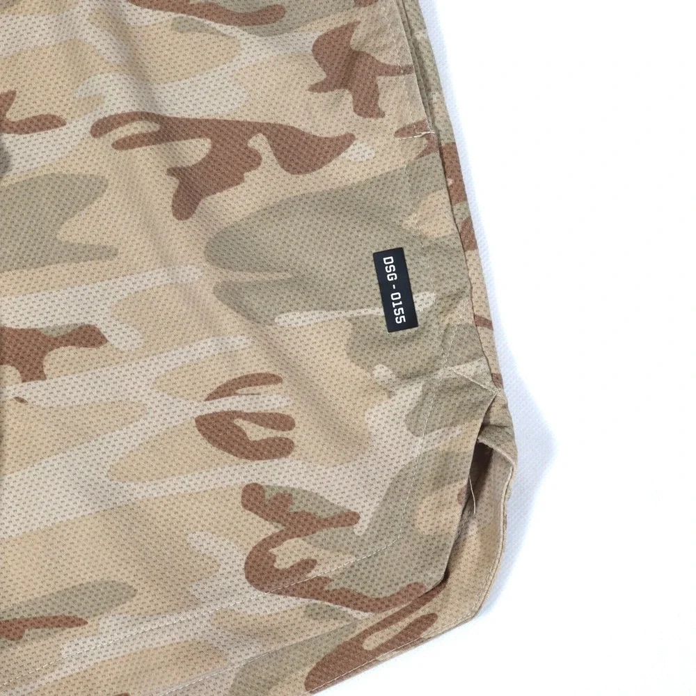 ASRV Training Shorts Mens Medium Tan Camo Mesh Unlined Athletic Gym DSG-0155